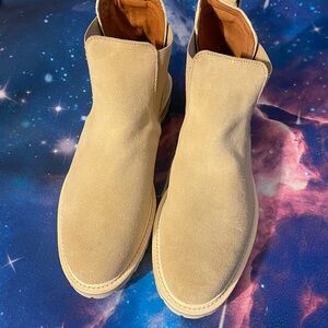 Men's Beige Suede Chelsea Boots